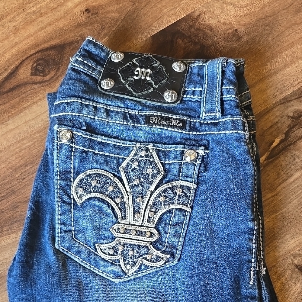 Miss Me Women's Embellished Blue Boot Cut Jeans